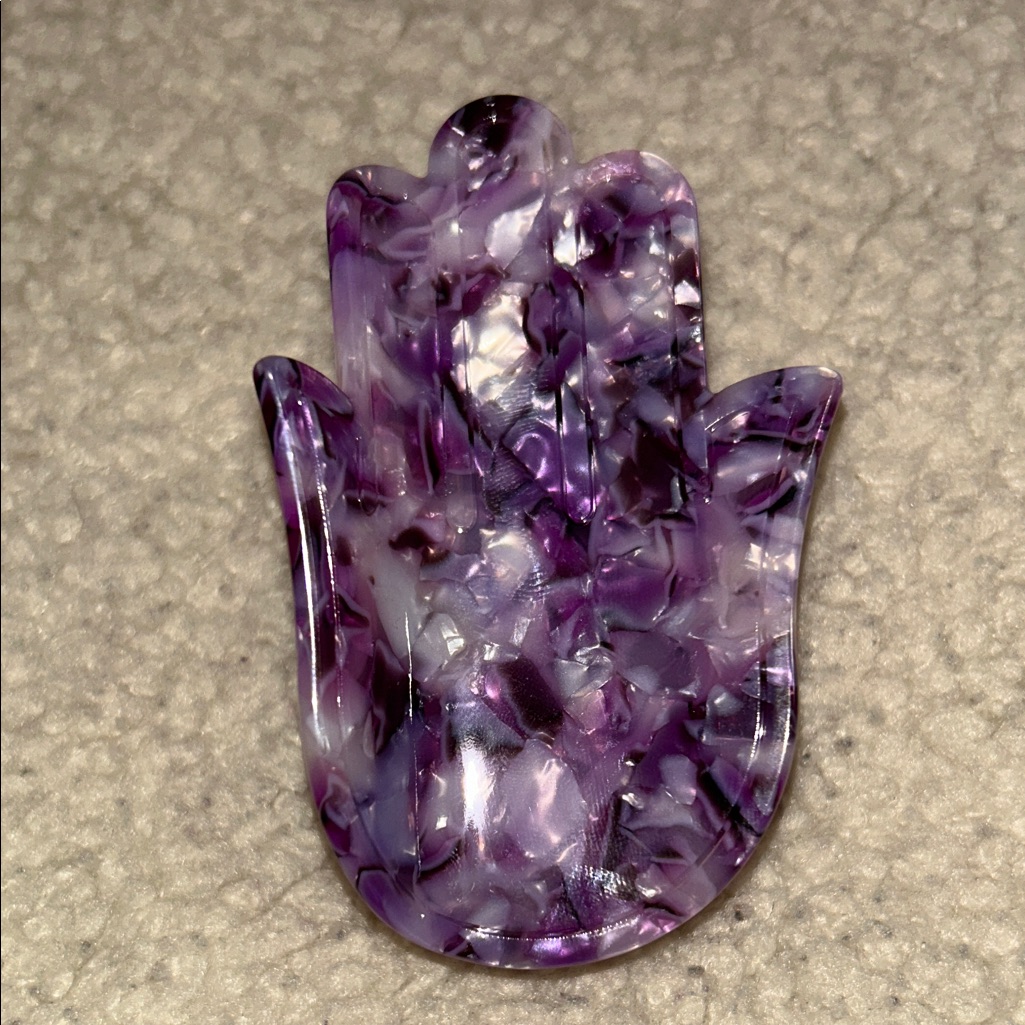 Purple Hamsa Hand Hair Clip